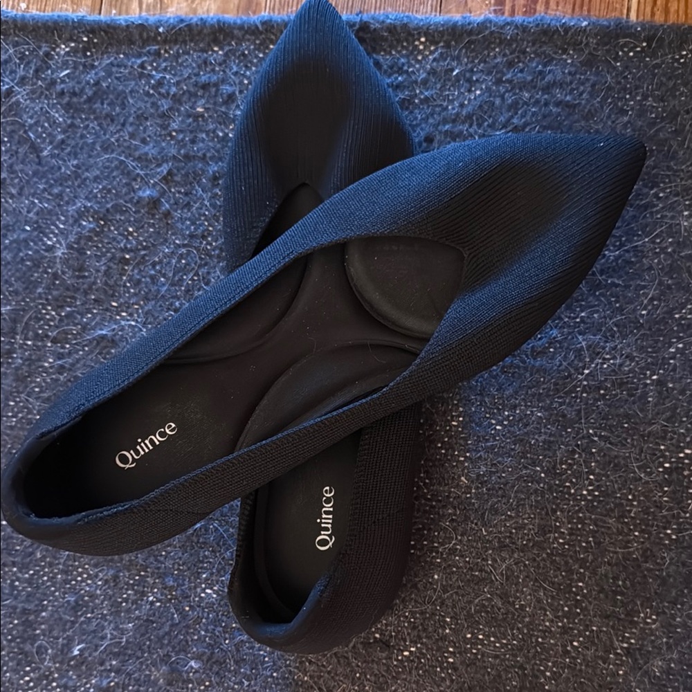 Quince Black Knit Flats size 8 NWOT